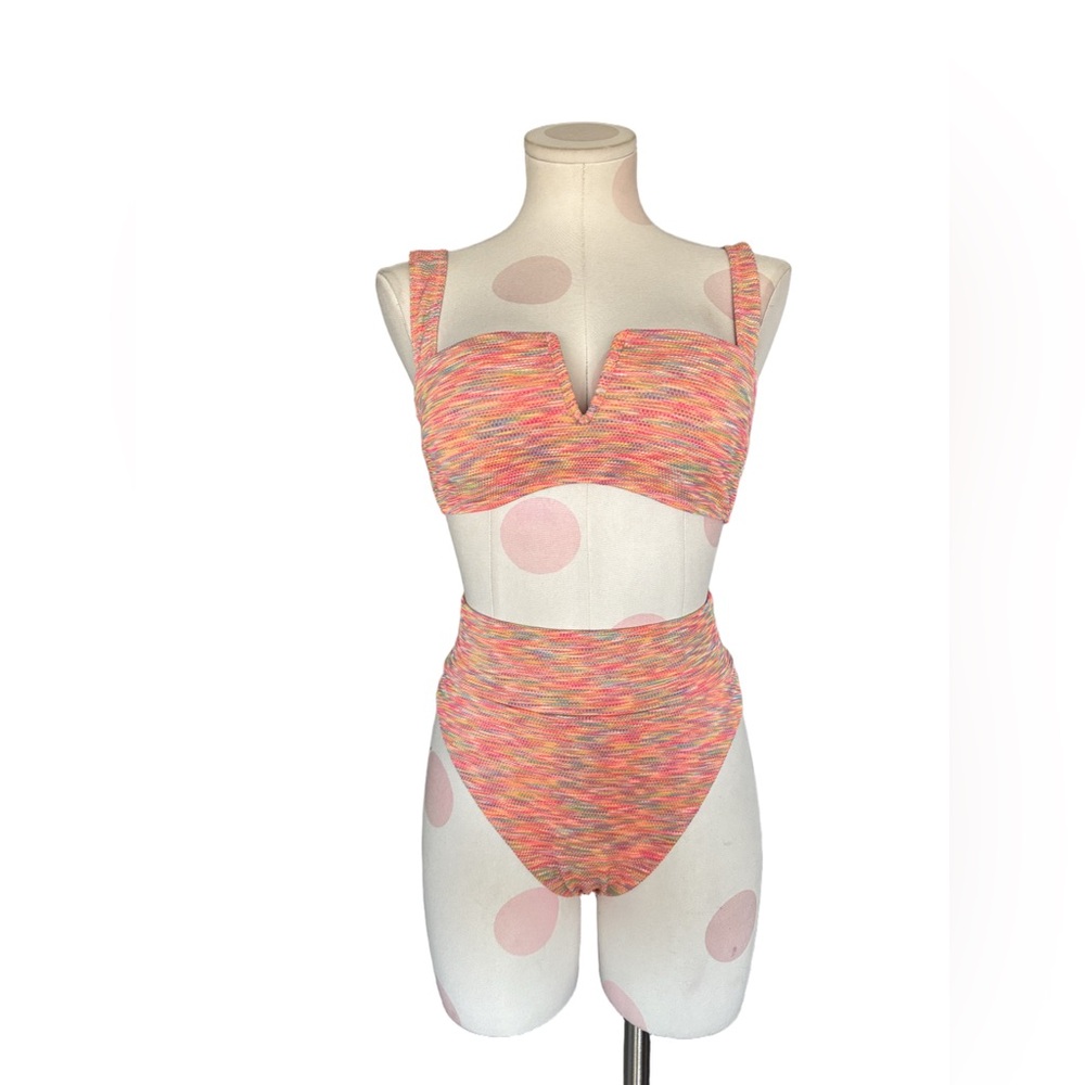 Aerie Space Dye High Cut Cheeky and bandeau Bikini Set - small - Picture 2 of 11